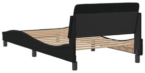 Estrutura de cama sem colchão 100x200 cm tecido preto