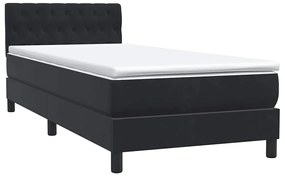Cama box spring com colchão 90x210 cm veludo preto