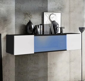 Armário Suspenso Guilhufe – 160x30 cm – Branco e Preto com Porta Alto