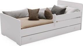 Cama individual 140x70 com gaveta branca - colchão e estrado incluído