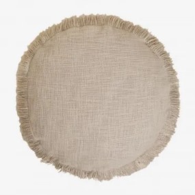 Almofada Redonda Ø40 Cm Em Algodão Soncey Tapioca Bege - Sklum