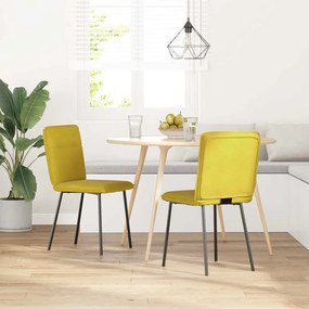 Cadeiras de jantar 2 pcs veludo amarelo