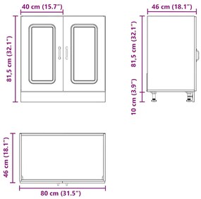 Armário baixo lavatório Kalmar 80x46x81,5 cm madeira velha