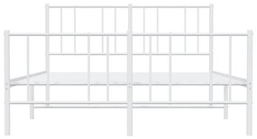 Estrutura de cama com cabeceira e pés 160x200 cm metal branco