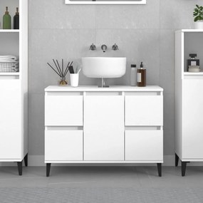 vidaXL Armário de lavatório 80x33x60 cm derivados de madeira branco