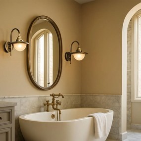 Candeeiro de parede exterior clássico ouro antigo IP44 - Bruges