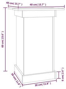 Suporte de vasos 40x40x60 cm madeira de pinho maciça branco