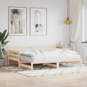 vidaXL Sofá-cama com gavetão 80x200 cm madeira de pinho maciça