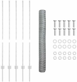 Postes de Cerca vidaXL 10 pcs U-Channel 120 cm Aço Galvanizado