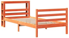 Cama sem colchão 90x190 cm madeira de pinho maciça castanho-mel