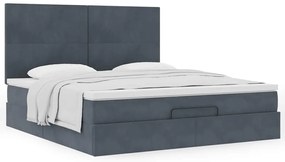 Estrutura cama otomana colchões 180x200 cm cinzento escuro