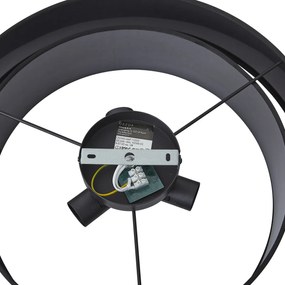 Plafon moderno preto 50cm 3-luzes - Steve