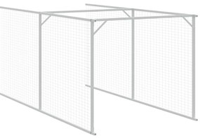 Casota para cães com telhado aço galvanizado cinzento-claro