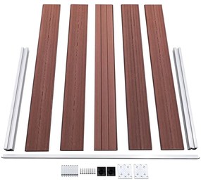Painel de vedação para jardim 353x106 cm WPC castanho