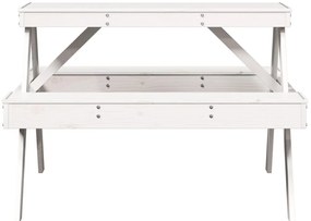 Mesa de piquenique 105x134x75 cm madeira de pinho maciça branco