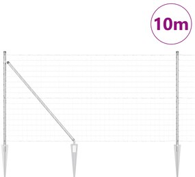 Cerca Euro da com 7 Postes Espinhos 1.2x10 m Aço Galvanizado