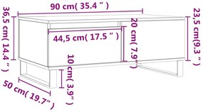 Mesa de centro 90x50x36,5 cm derivados de madeira branco
