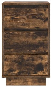 Mesa de cabeceira c/ luzes LED 38x34x65 cm carvalho fumado