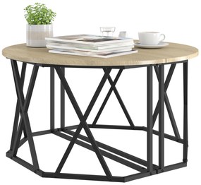 Mesa de Café vidaXL Carvalho Sonoma 80x80x42 cm Madeira de engenharia