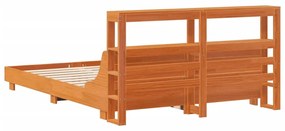 Cama sem colchão 140x190 cm pinho maciço castanho-mel