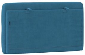 Almofadão de cabeceira 90 cm veludo azul