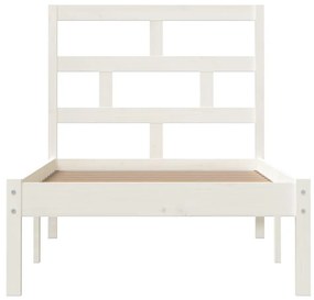 Estrutura cama pequena solteiro 75x190 cm madeira maciça branco