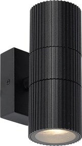 Candeeiro de parede industrial para exterior preto 2 luzes IP44 - Vigo