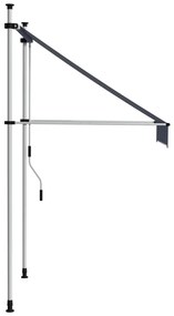 Toldo retrátil manual 100 cm riscas azuis e brancas