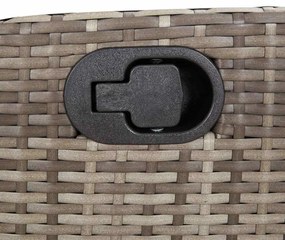 7 pcs conjunto de jantar p/ jardim c/ almofadões vime PE cinza
