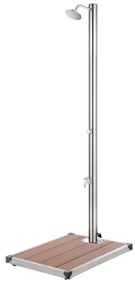 Chuveiro de jardim c/ base castanha 220 cm aço inoxidável