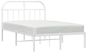 Estrutura de cama com cabeceira 135x190 cm metal branco