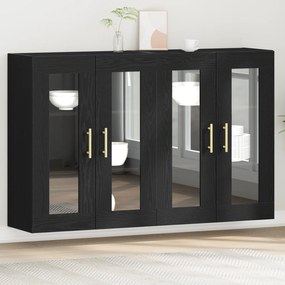 vidaXL Armários de parede 2 pcs Carvalho preto 69,5x34x90 cm Madeira engenheirada