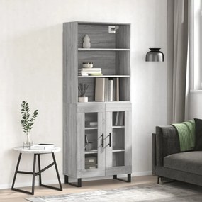 vidaXL Armário alto 69,5x34x180 cm derivados de madeira sonoma cinza