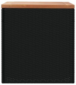 Caixa arrumação jardim 110x50x54 cm vime PE/acácia maciça preto