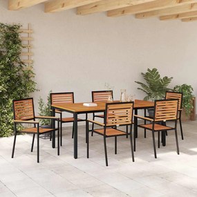 Conjunto de Jantar de Jardim de 7 Peças vidaXL em Rattan Sintético Pre