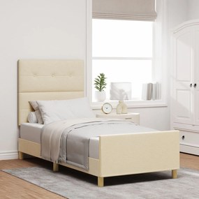 Cama vidaXL Creme 90x190 cm em Tecido