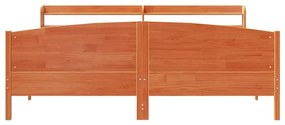 Cama sem colchão 200x200 cm pinho maciço castanho-mel