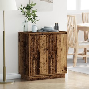 Buffet vidaXL com LED em Madeira Velha 71x34,5x75 cm