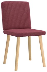 Cadeiras de jantar 2 pcs tecido vermelho tinto