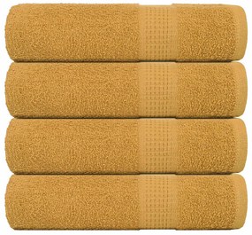 vidaXL Toalhas de banho 4 pcs FROGN 100x150 cm 100% algodão ouro