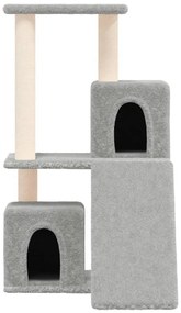 Árvore p/ gatos c/ postes arranhadores sisal 82 cm cinza-claro