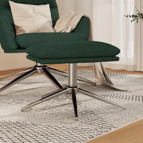 vidaXL Apoio de pés 60x60x35 cm tecido verde-escuro