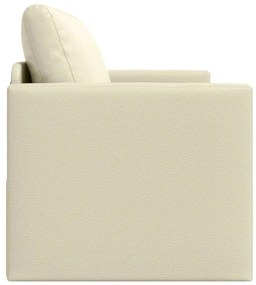 Sofá-camas 2-em-1 Creme 124x71x78 cm Couro Sintético