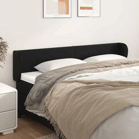 Cabeceira cama abas couro artificial 183x23x78/88 cm preto