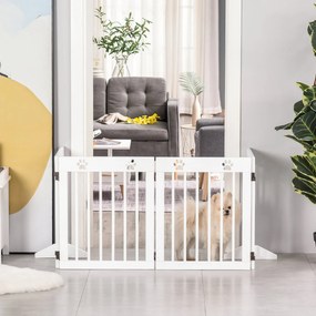 PawHut Barreira de Segurança Dobrável para Cães Grade de Proteção de 4