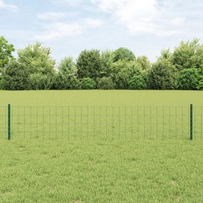 Cerca Euro com 22 Postes U Verde 0,4x50 m Aço