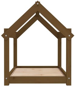 Cama para cães 81x60x70 cm pinho maciço castanho mel