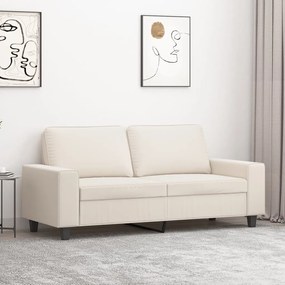 vidaXL Sofá de 2 lugares 140 cm tecido de microfibra bege