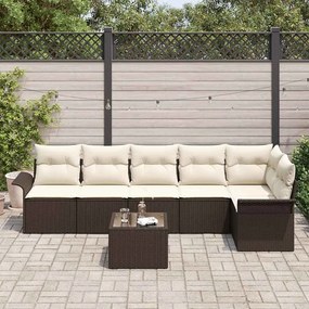 Conjunto de Sofá de Jardim vidaXL de 6 Peças com Almofadas Rattan Poli