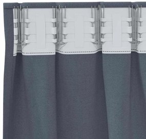 Cortinas 2 pcs Cinzento-escuro 260 x 140 cm Poliéster